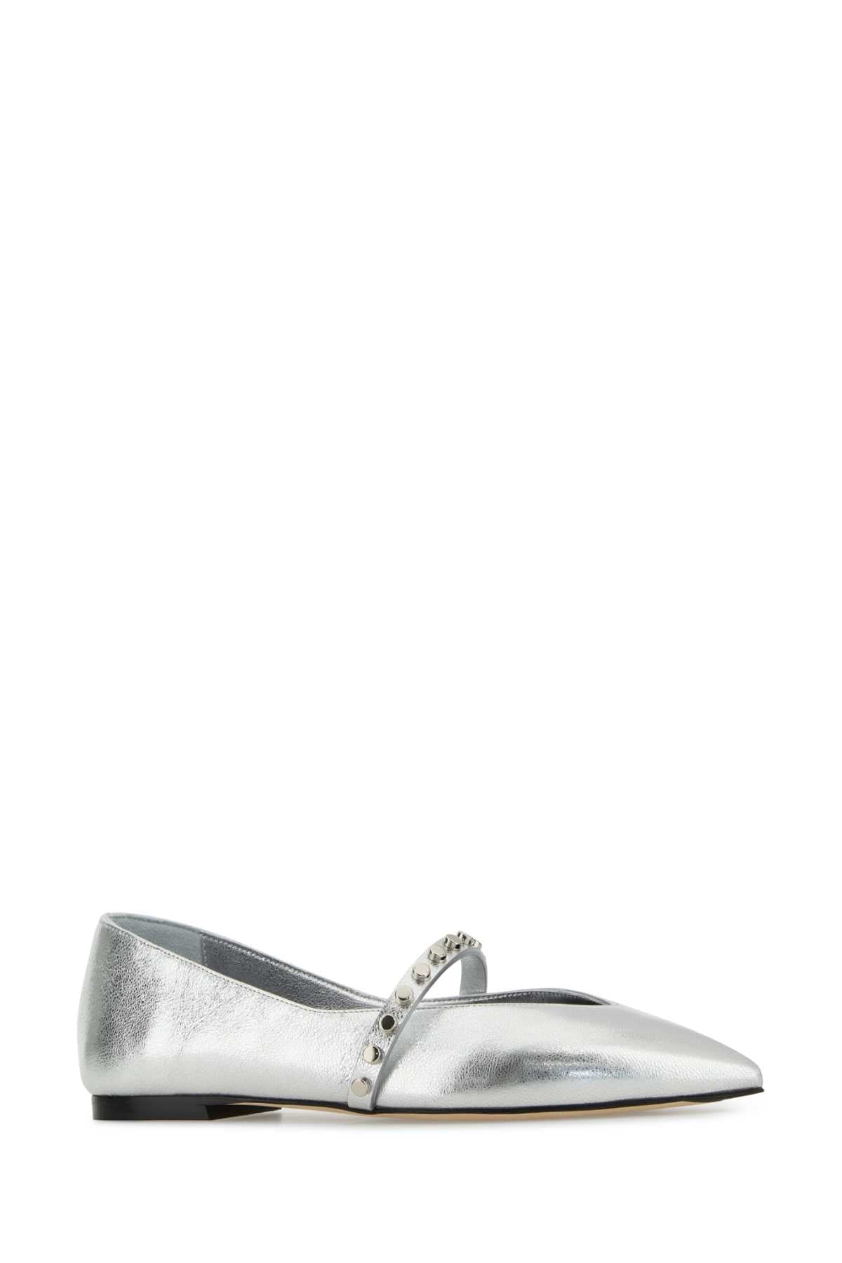 Alexander Mcqueen Women Silver Leather Ballerinas by Luosophy