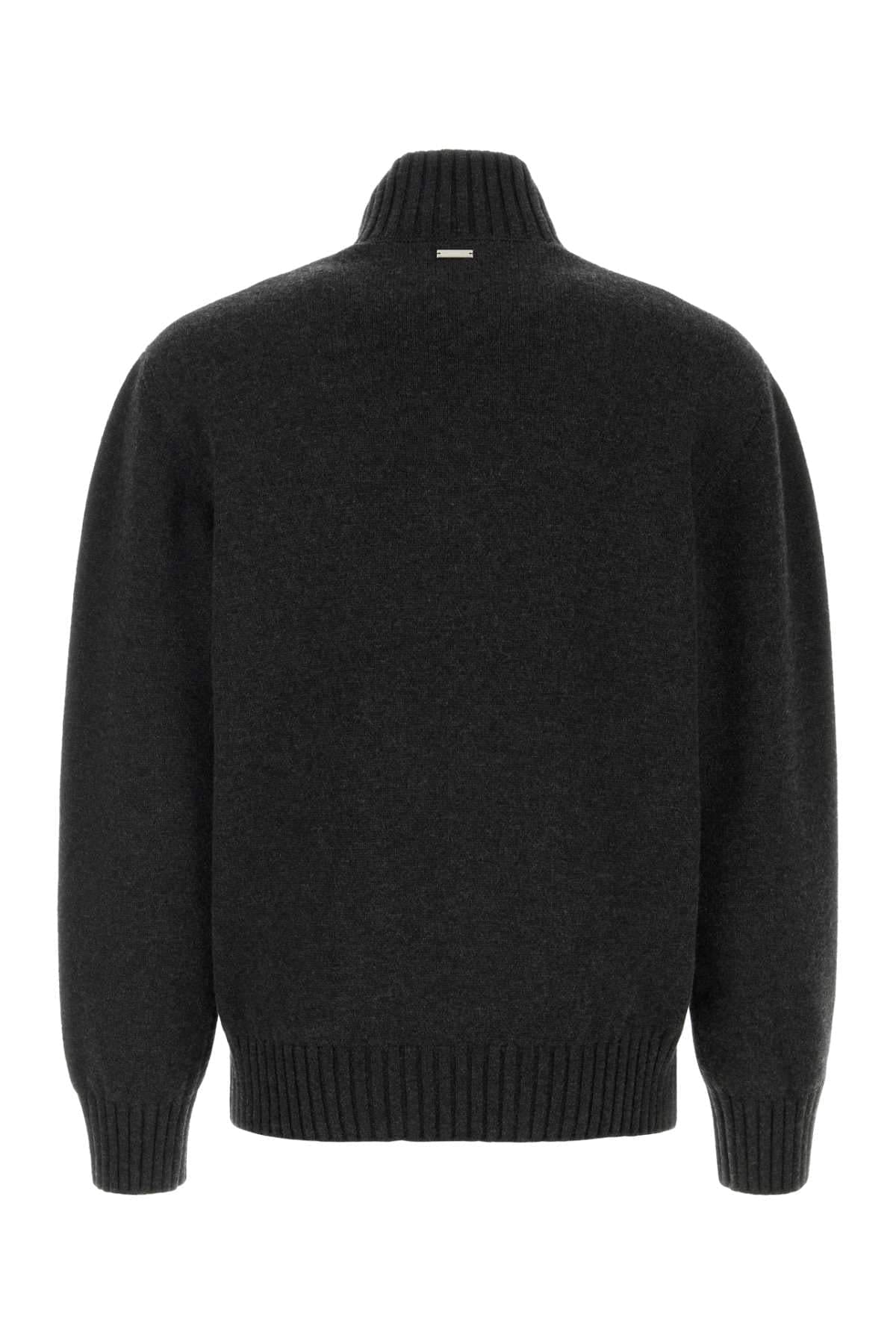 Salvatore Ferragamo Men Slate Cashmere Blend Sweater DestGlow