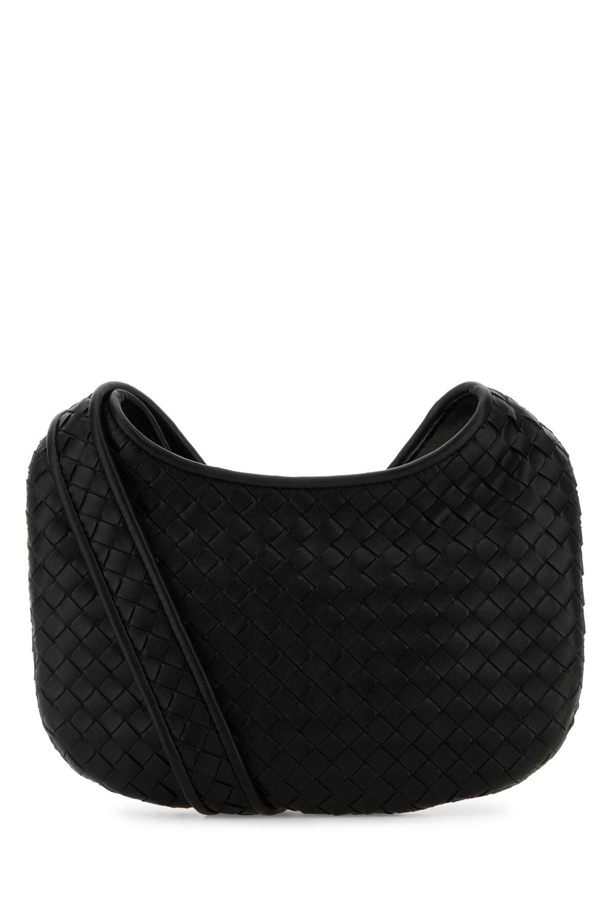 Bottega Veneta Men Black Leather Small Veneto Crossbody Bag DestGlow