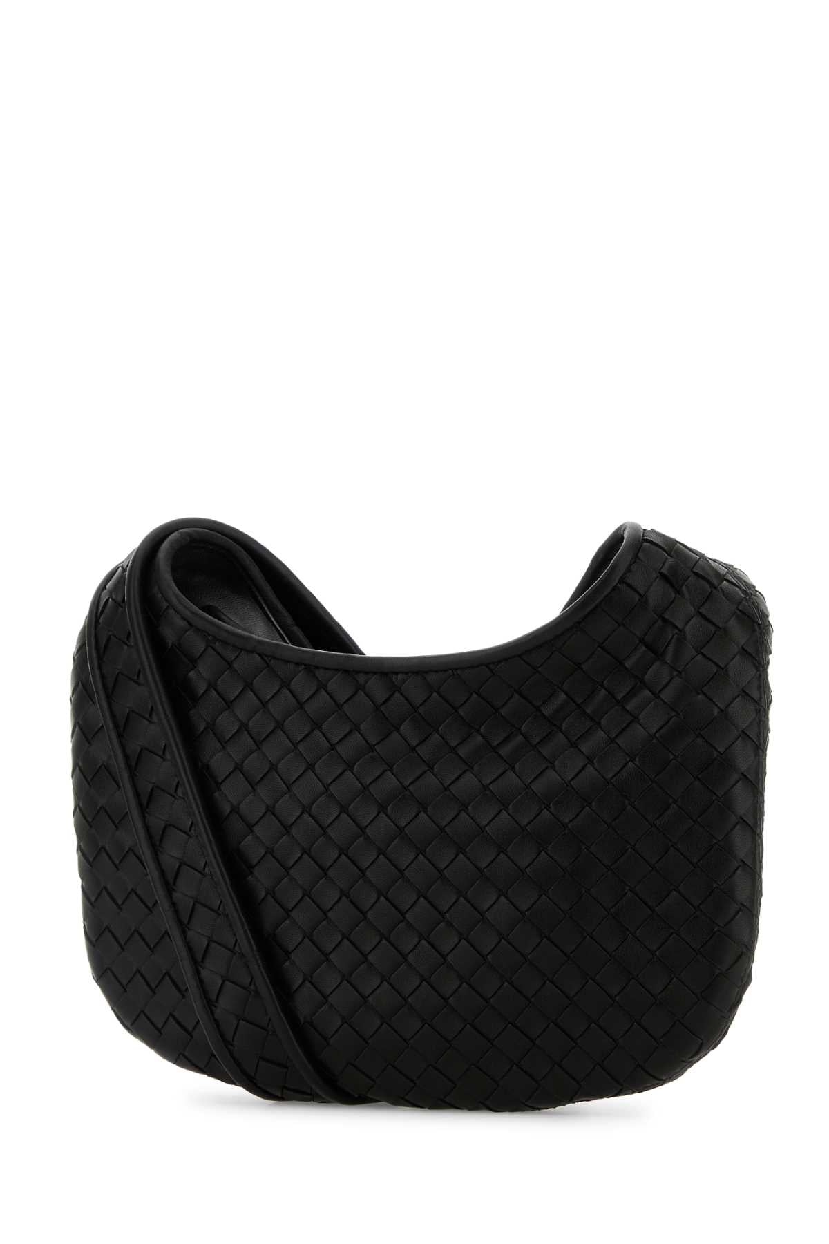 Bottega Veneta Men Black Leather Small Veneto Crossbody Bag DestGlow