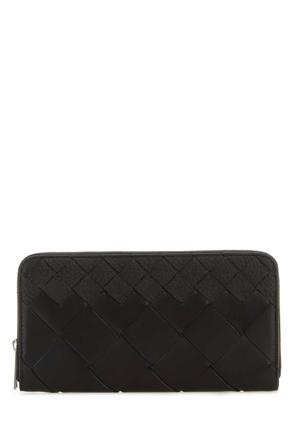 Bottega Veneta Men Dark Brown Leather Intrecciato Wallet by Luosophy