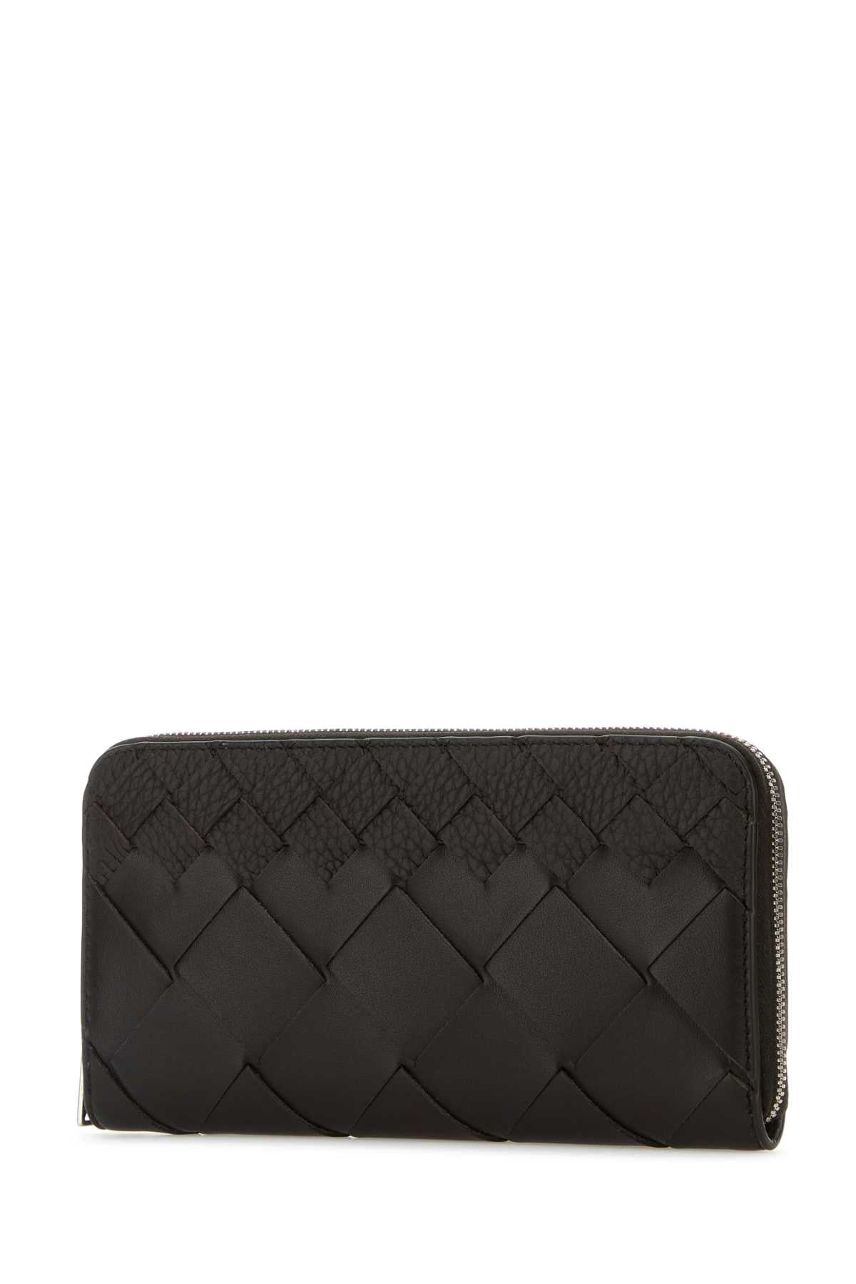 Bottega Veneta Men Dark Brown Leather Intrecciato Wallet DestGlow