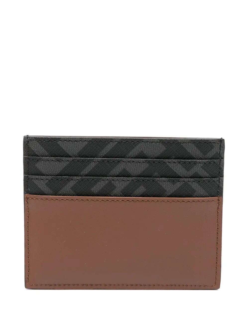 Fendi Men Leather And Ff Canvas Squared Card Holder DestGlow