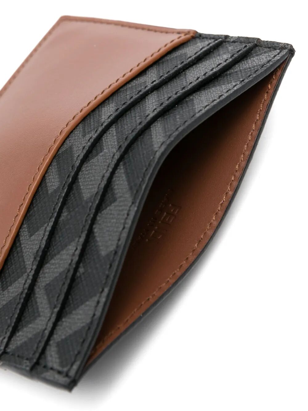Fendi Men Leather And Ff Canvas Squared Card Holder DestGlow