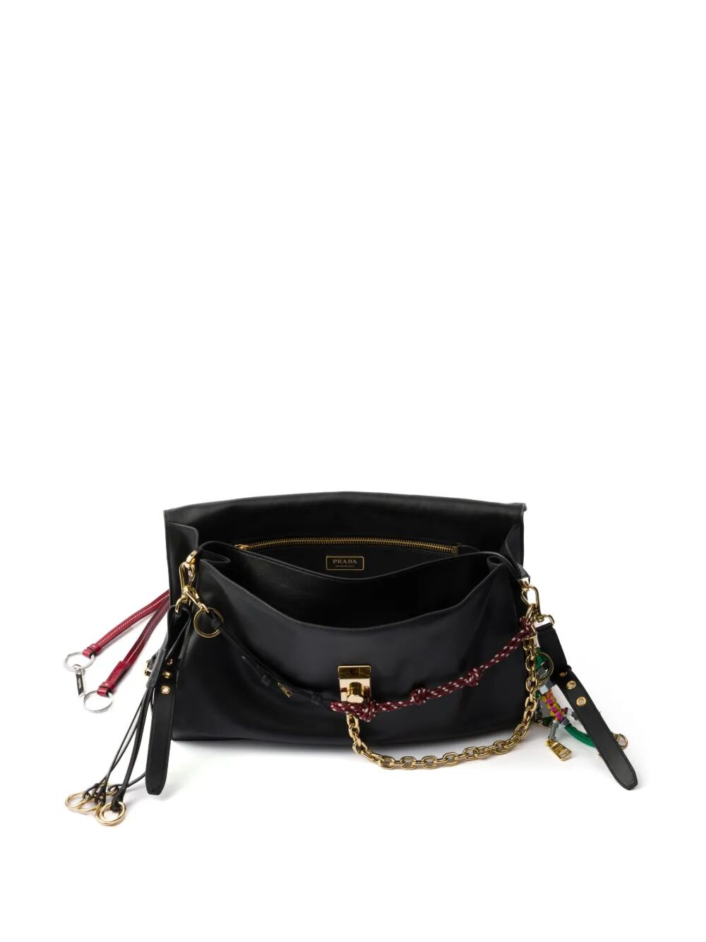 Prada Women Prada Soft Sound Large Leather Shoulder Bag With Charms by Luosophy