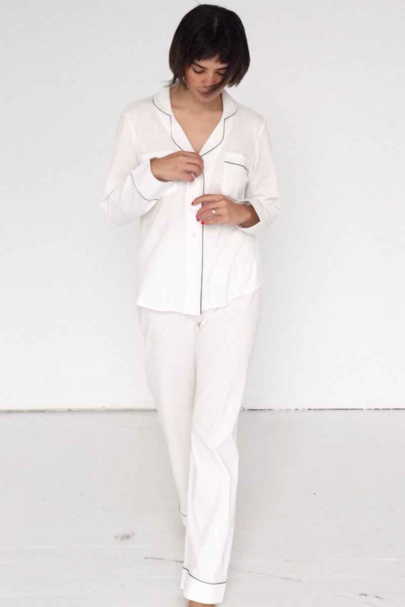 Classic Luxury Pajamas in Brushed Pima Cotton - DestGlow