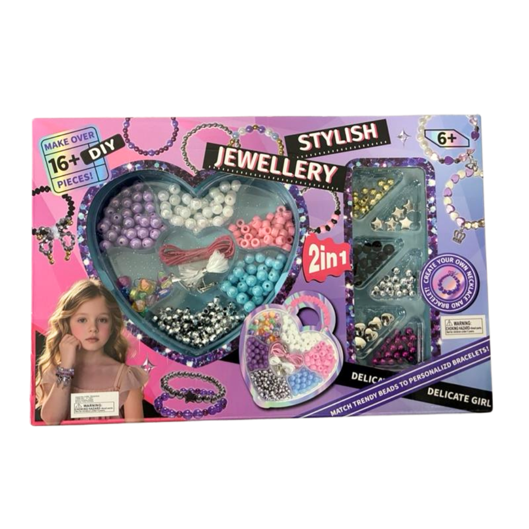 Stylish Jewellery 2-in-1 DIY Bead Set (Heart Box) DestGlow