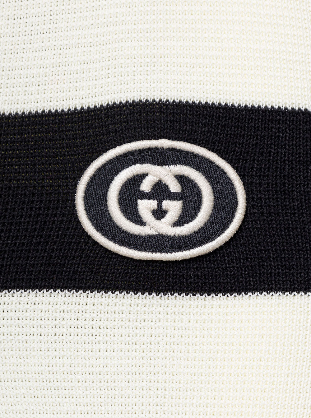 Gucci Men Striped Black And White Knit Polo With Detachable Sleeves In Cotton Man by Luosophy