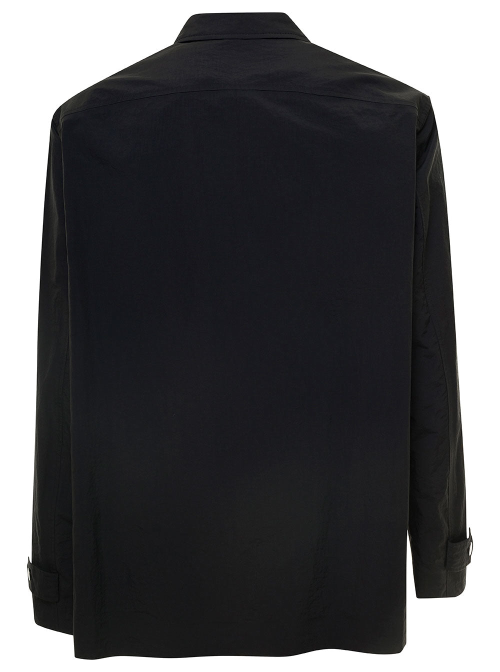 Fendi Men Blue Jacket With Patch Zipped Pocket And Logo In Nylon Man