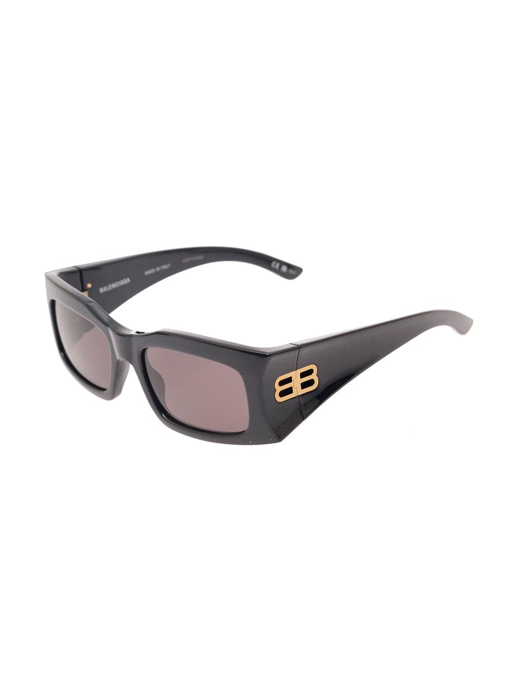 Balenciaga Women Black Sunglasses With Maxi Frame And Gold-Tone Hardware In Acetate Woman