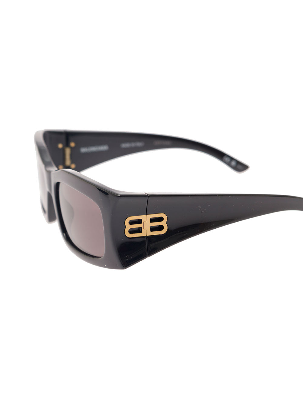 Balenciaga Women Black Sunglasses With Maxi Frame And Gold-Tone Hardware In Acetate Woman by Luosophy