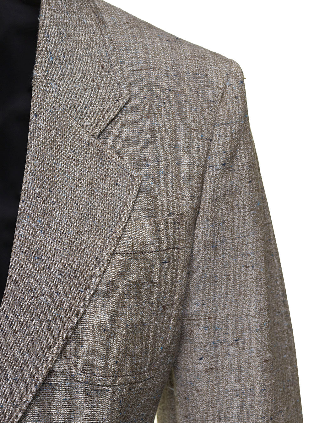 Bottega Veneta Women Grey Single-Breasted Slim-Fitted Jacket With Single Button In Viscose Blend Woman by Luosophy