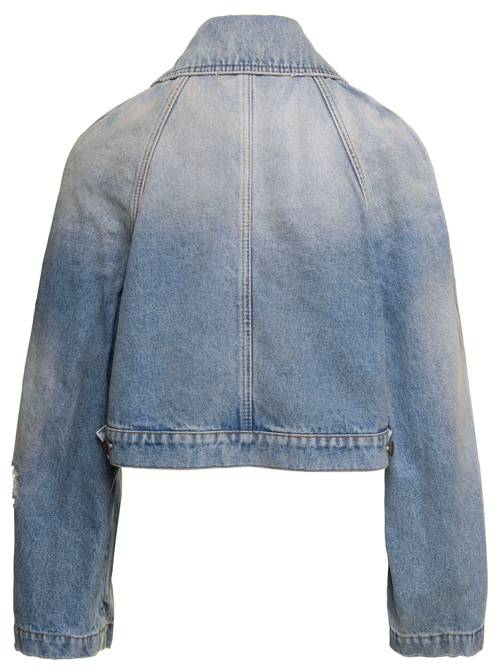 Palm Angels Women Paris Lw Cropped Denim Jacket