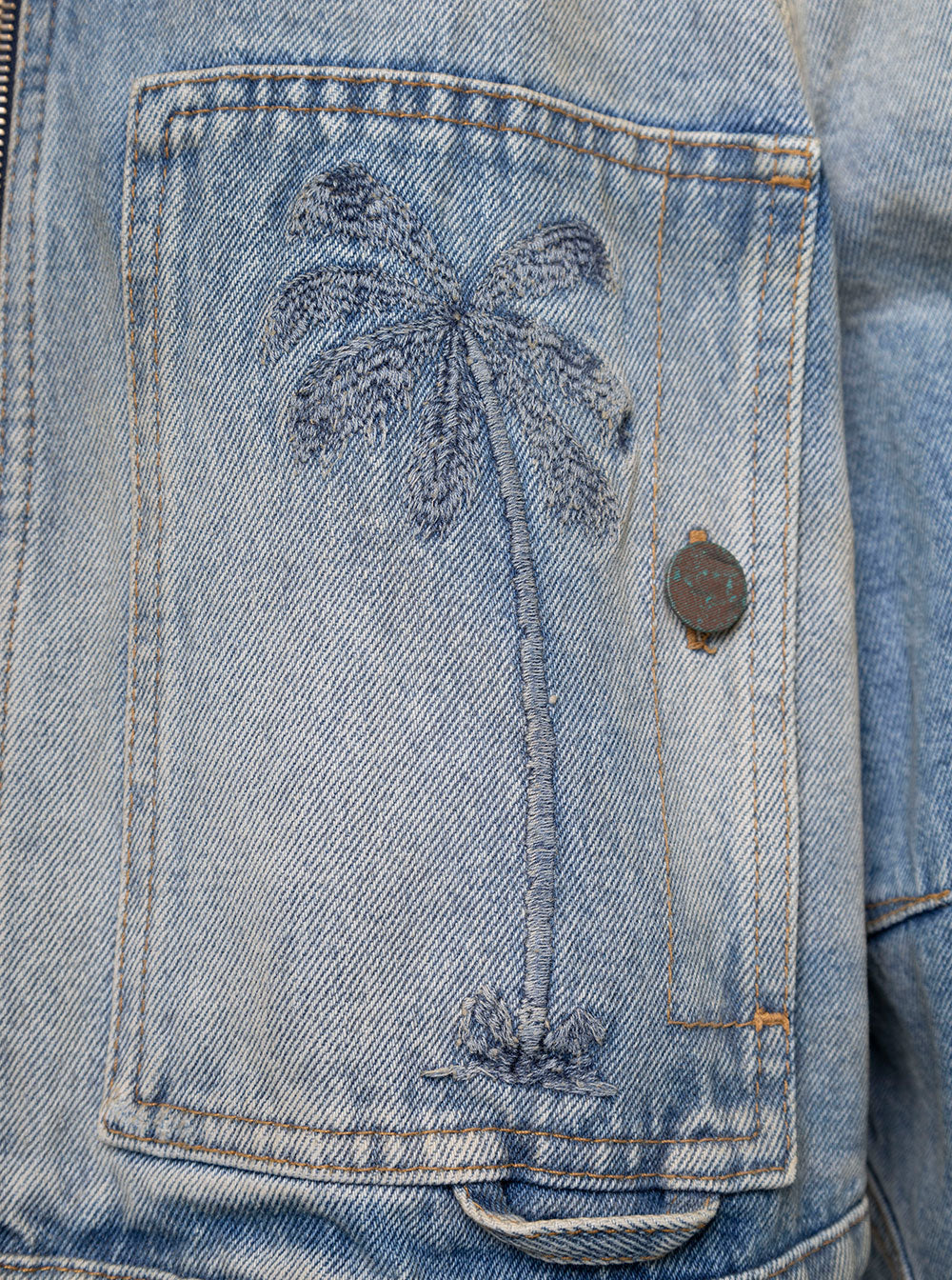 Palm Angels Women Paris Lw Cropped Denim Jacket