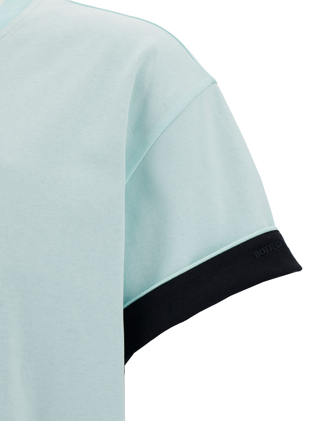 Bottega Veneta Men Light Blue Double Layer T-Shirt In Cotton Man by Luosophy