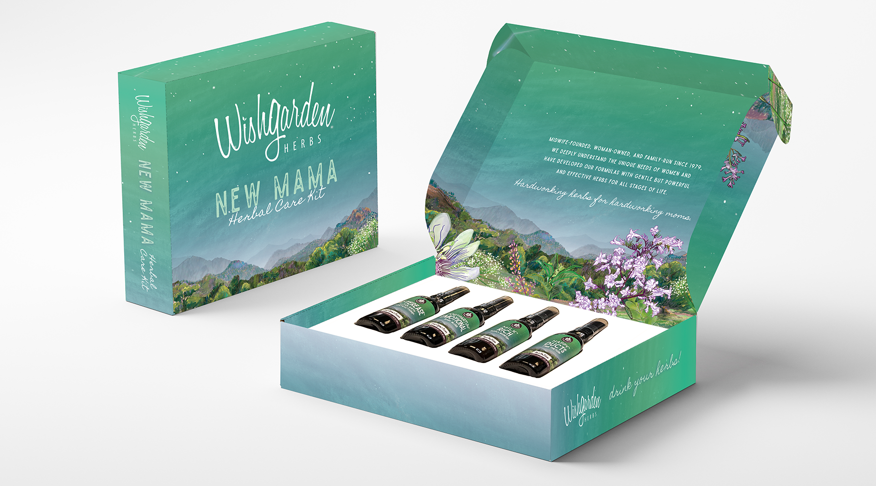 Postpartum Essentials Kit with Gift Box by WishGarden Herbs