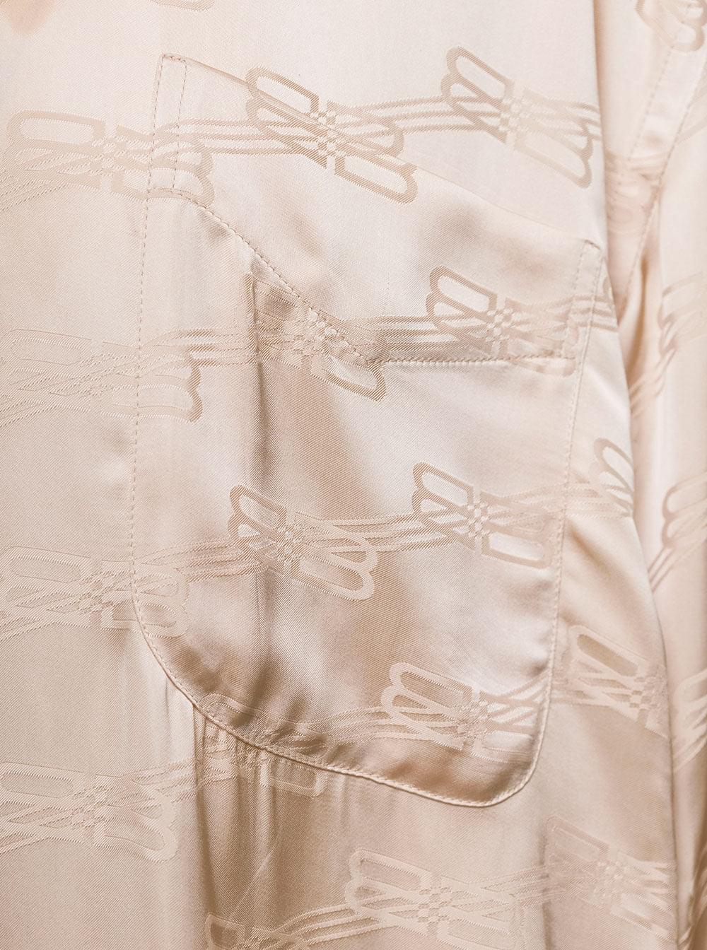 Balenciaga Women Beige Shirt With Logo Pattern In Viscose Woman