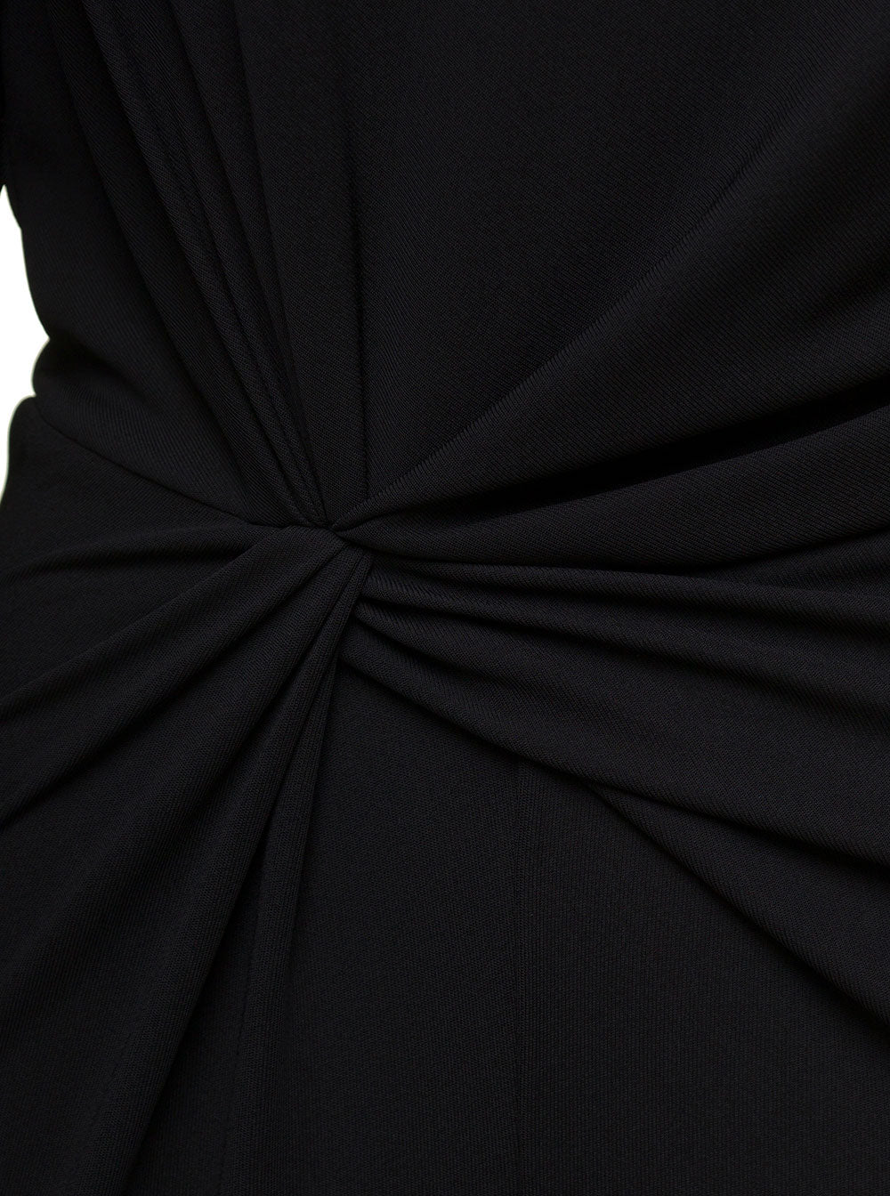 Saint Laurent Women Black One-Shoulder Jumpsuit With Side Gathering In Jersey Woman by Luosophy