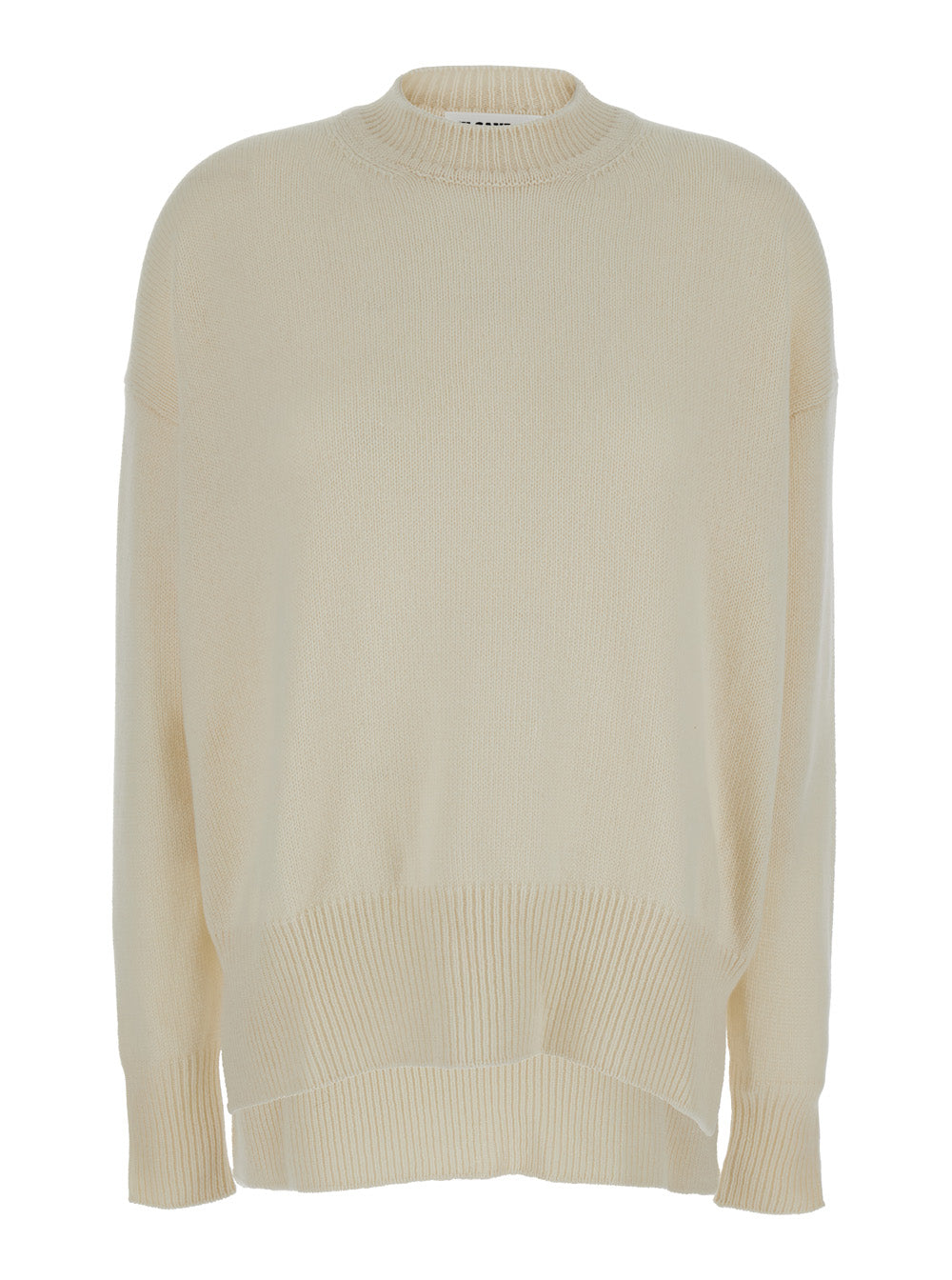 Jil Sander Women Beige Ribbed Pullover In Cashmere Woman