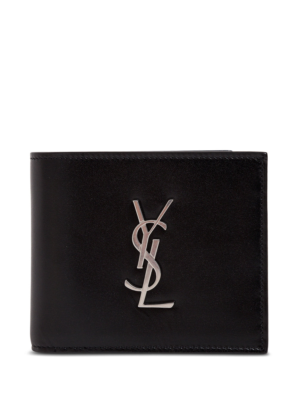 Saint Laurent Men Black Leather Wallet With Logo by Luosophy