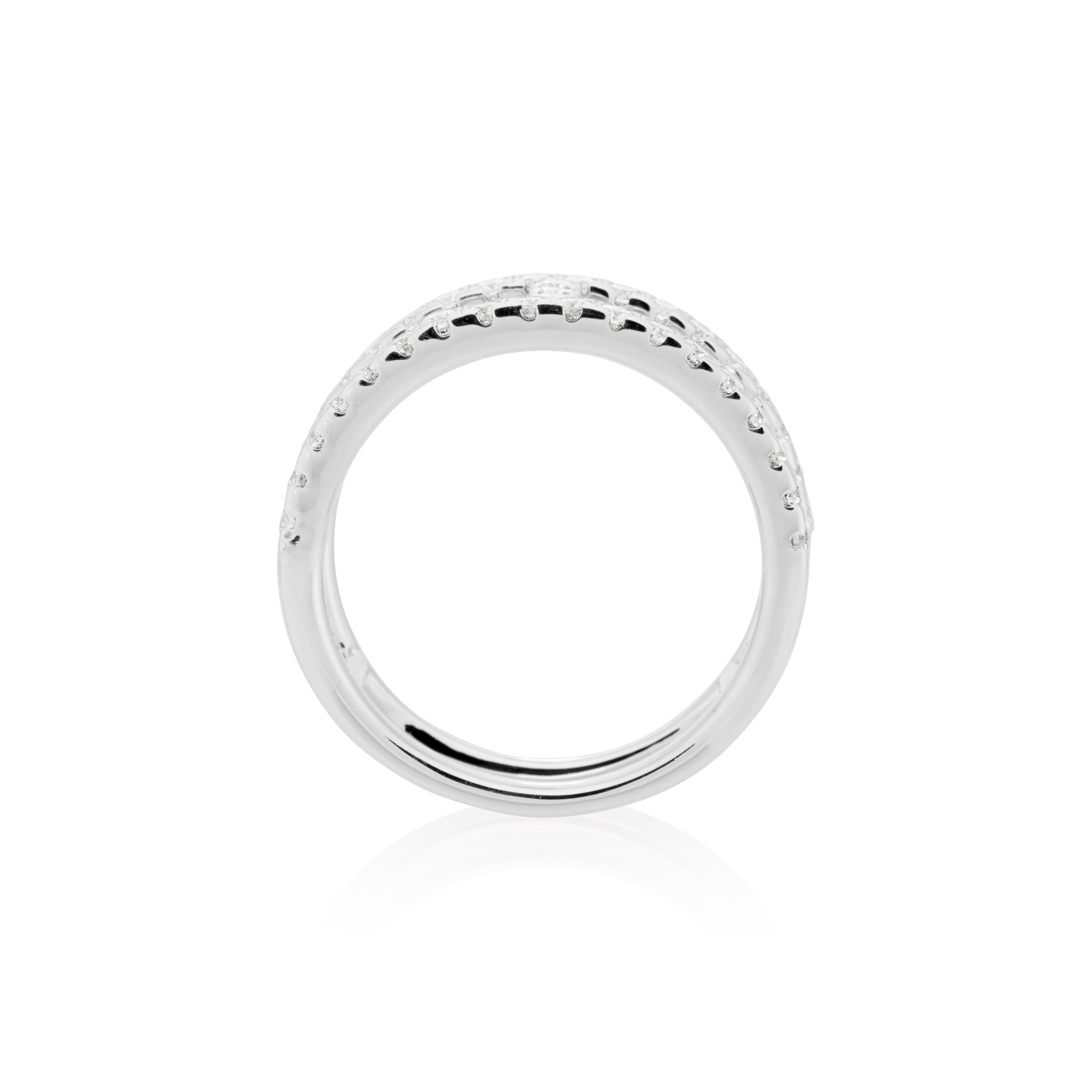 1.5mm Moissanite H Ring in 925 Sterling Silver - DestGlow