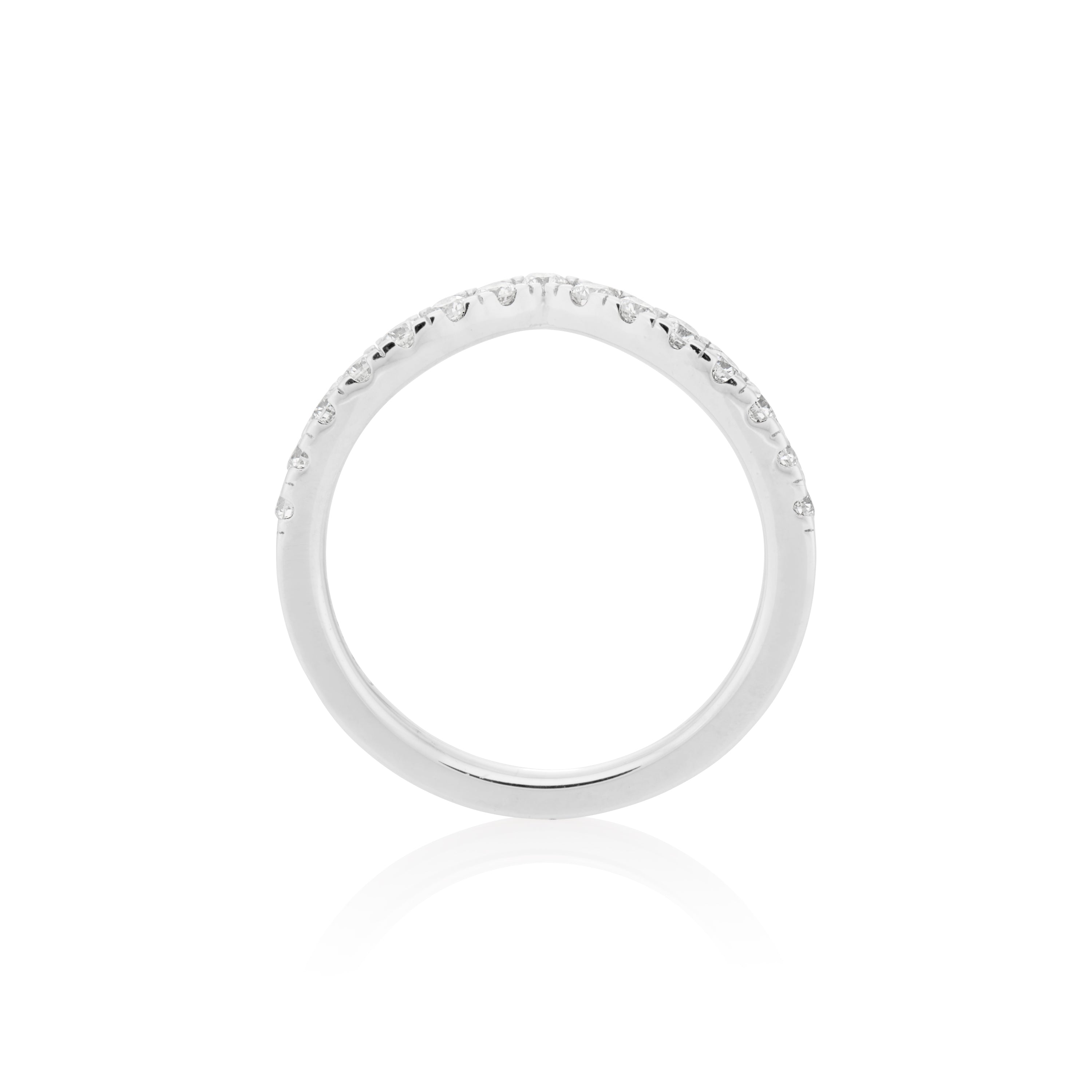 1.8mm Moissanite V Curve Ring in 925 Sterling Silver - DestGlow