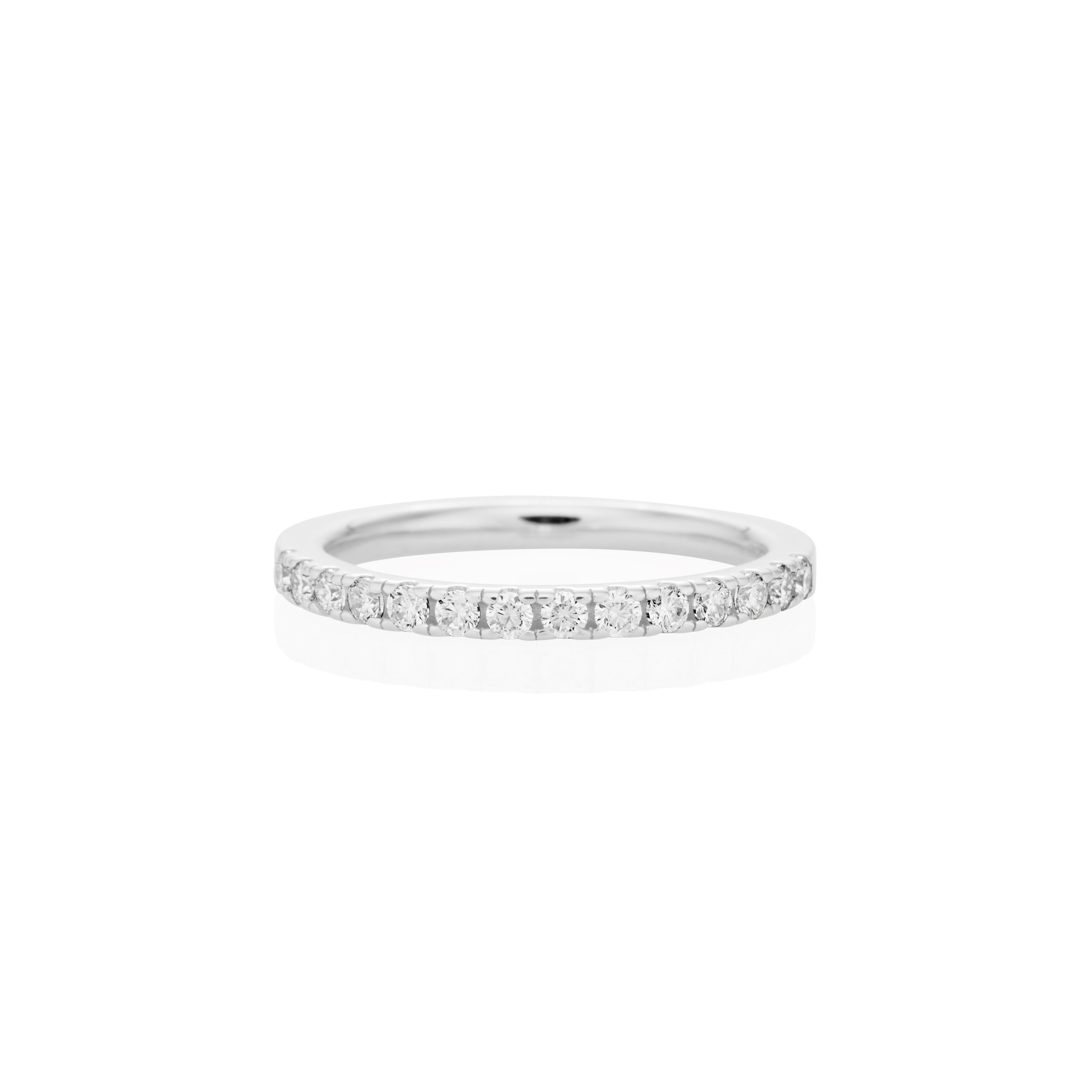 1.8mm Moissanite Half Eternity Ring in 925 Sterling Silver by Jayco Jewelry