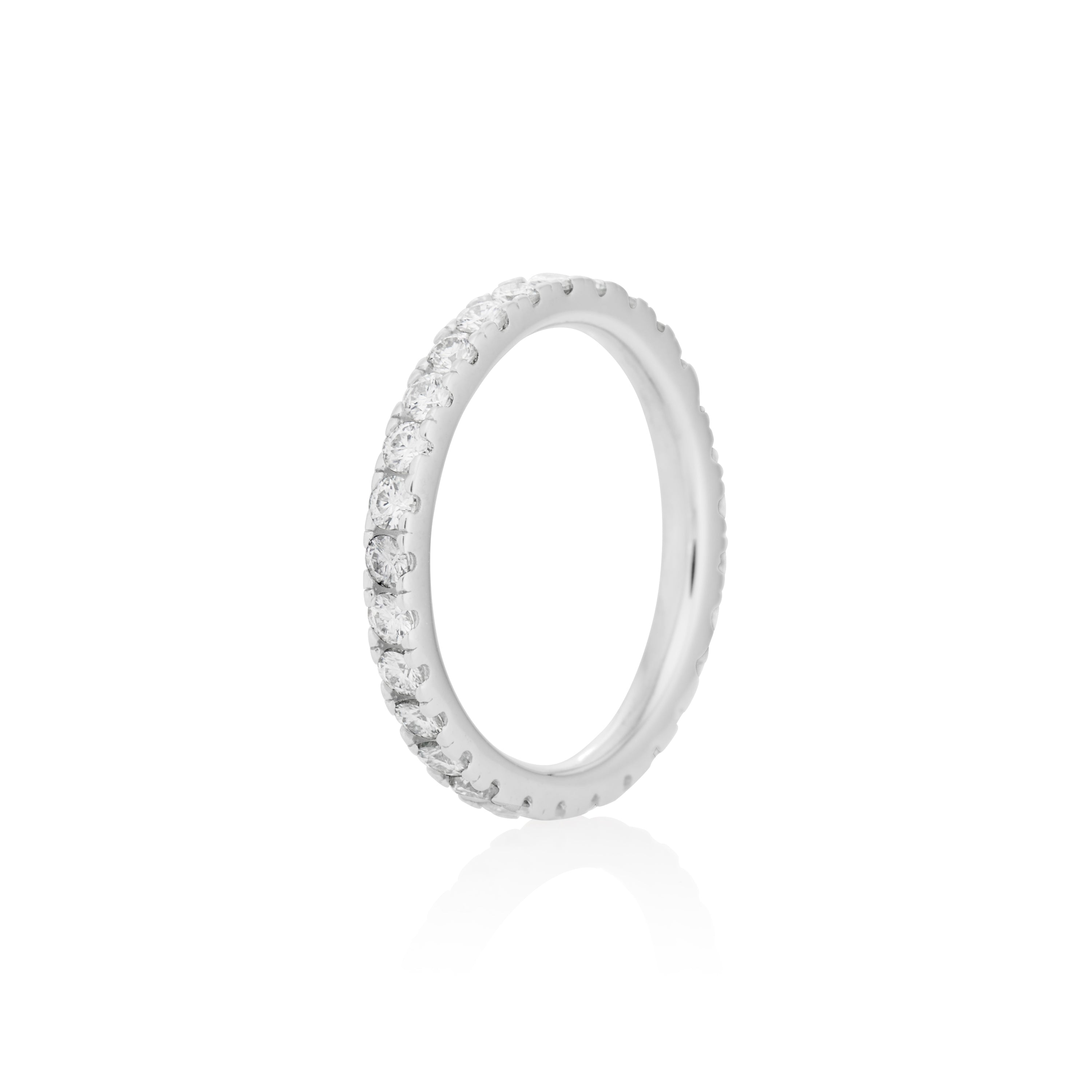 2mm Moissanite Eternity Ring in 925 Sterling Silver by Jayco Jewelry