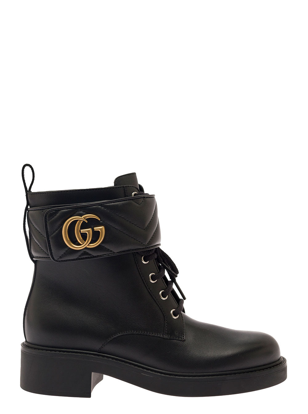 Gucci Women Black Ankle Boot With Double &