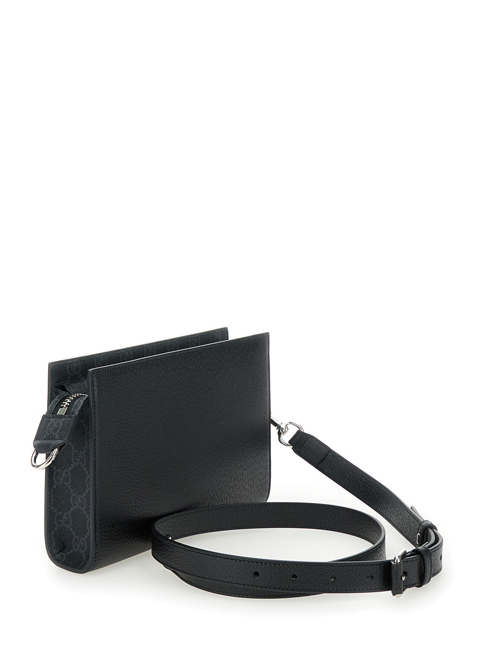 Gucci Men Super Mini Crossbody Bag With Logo Patch In Leather Man by Luosophy