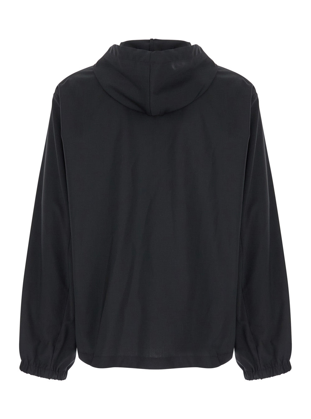Givenchy Men Black Zip-Up Hoodie With Logo Detail In Wool Man by Luosophy