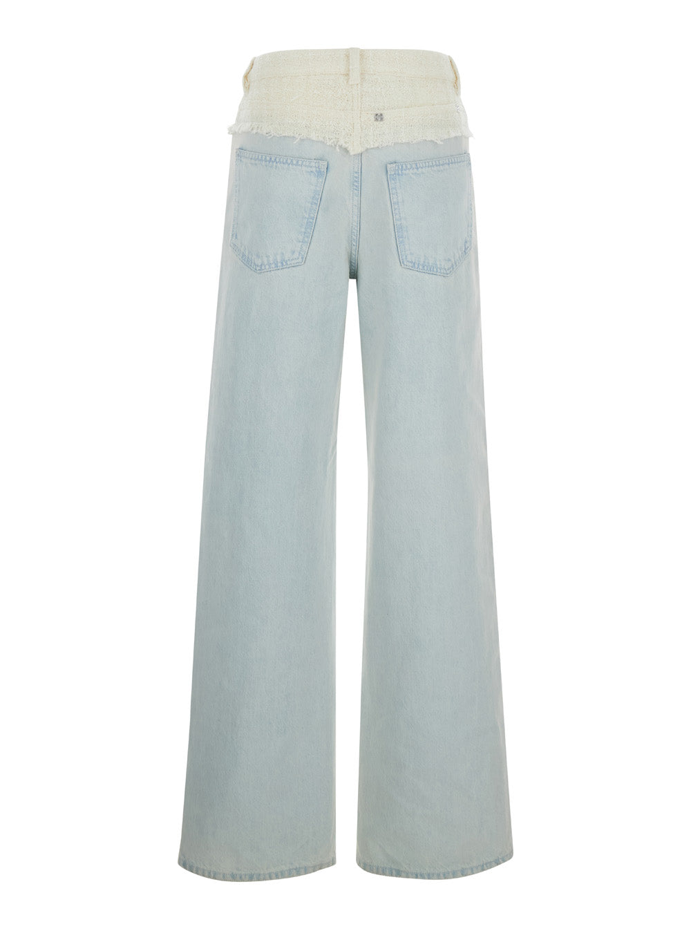 Givenchy Women Blue Jeans With Tweed Waist In Denim Woman by Luosophy
