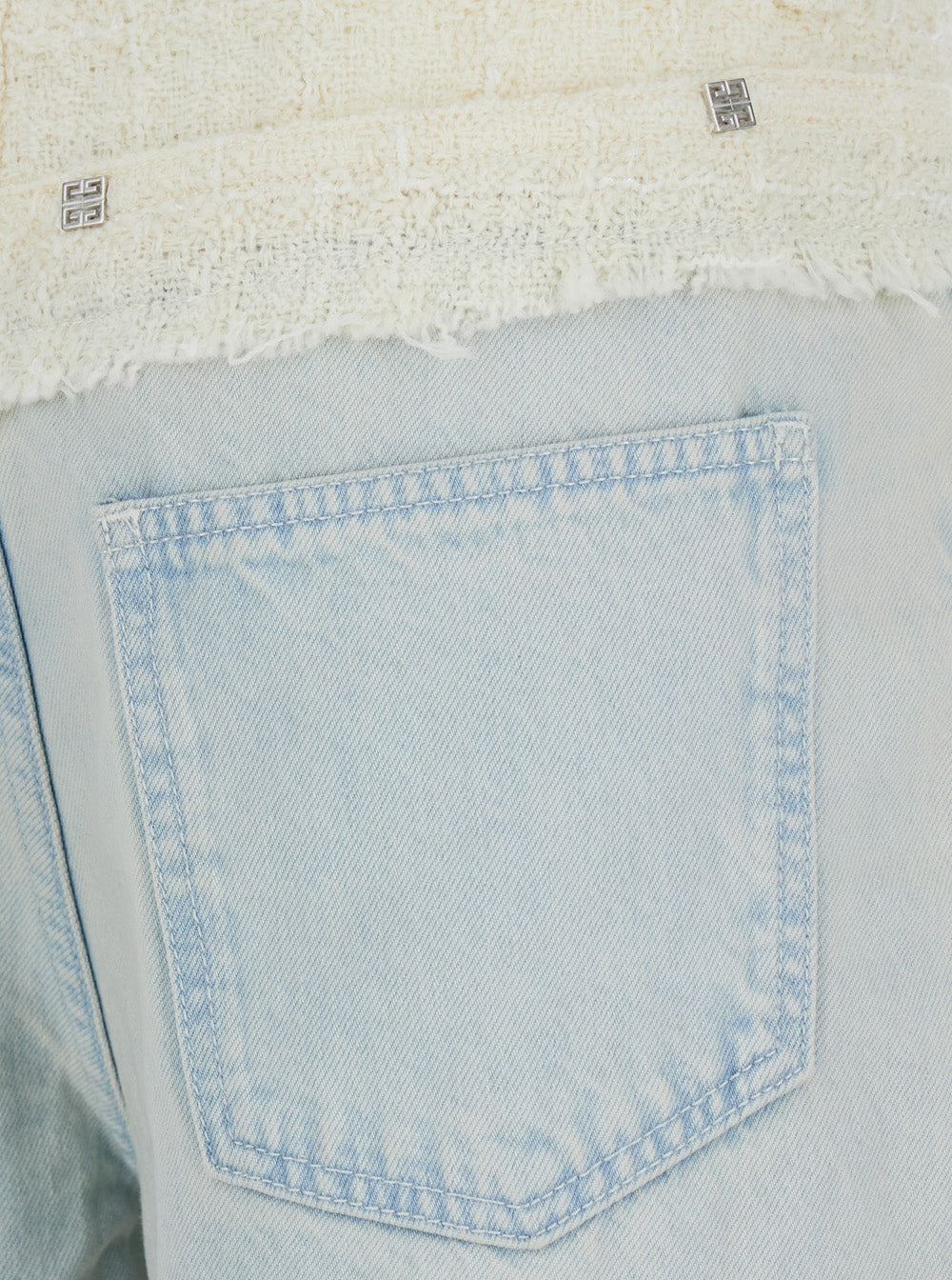 Givenchy Women Blue Jeans With Tweed Waist In Denim Woman by Luosophy