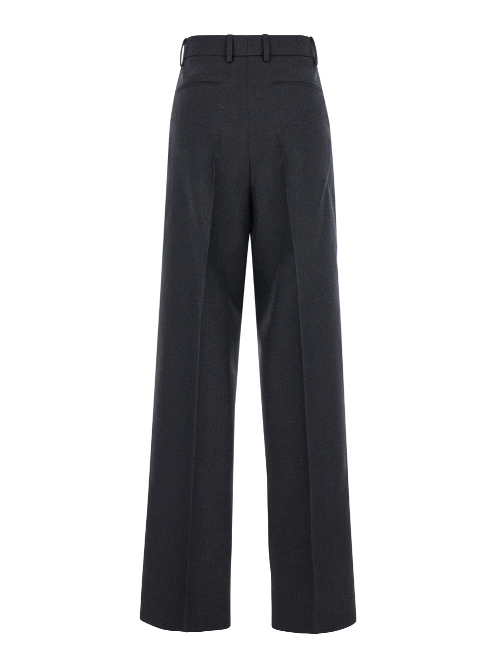 Gucci Women Grey Pants With Logo Lettering Detail On The Waist In Wool Woman by Luosophy