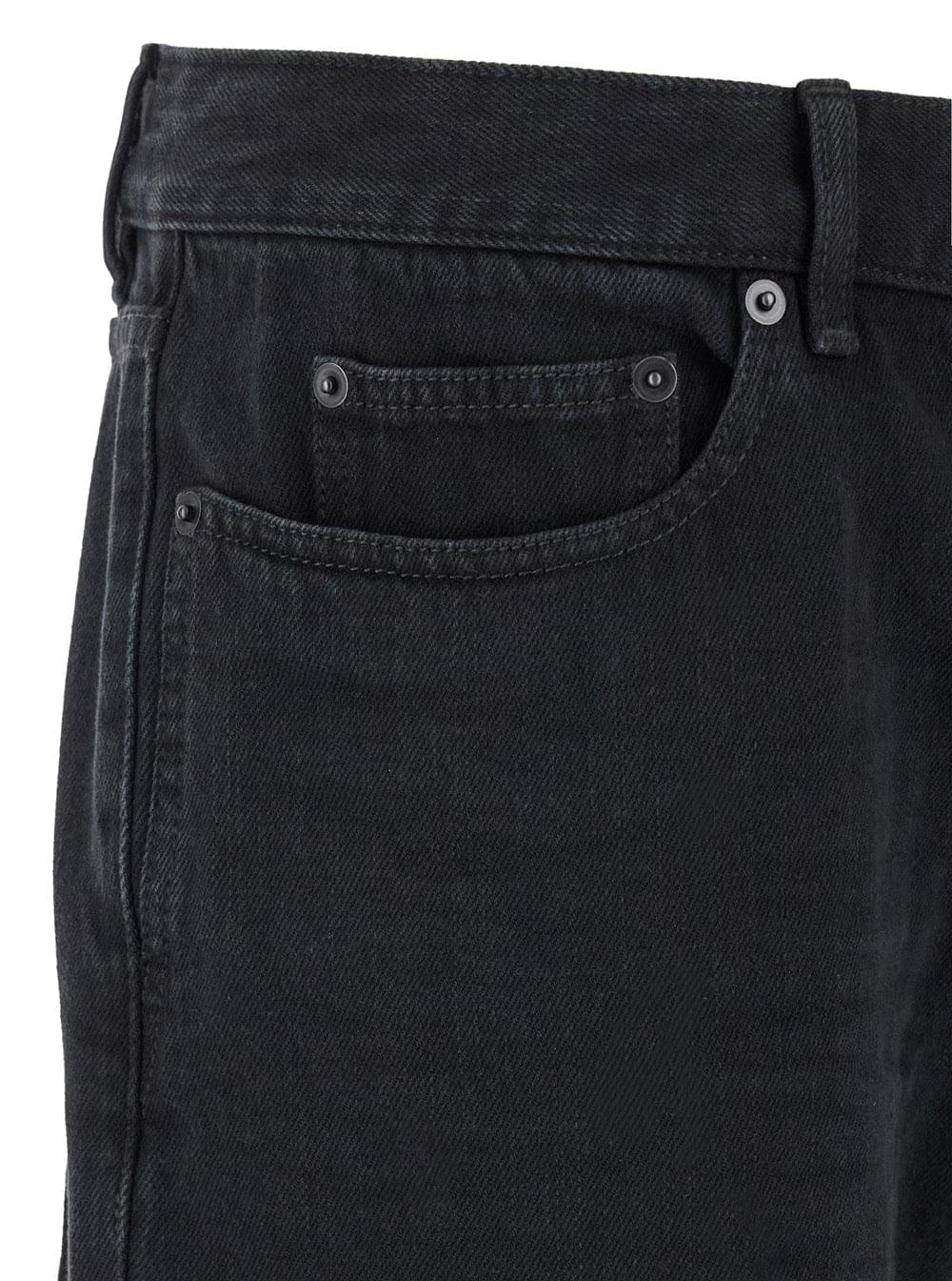 Saint Laurent Men Black Slim Jeans With Logo Patch In Denim Man