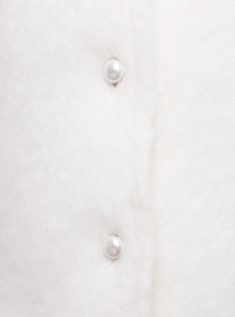 Maison Margiela Women White Cropped Cardigan In Angora Woman by Luosophy