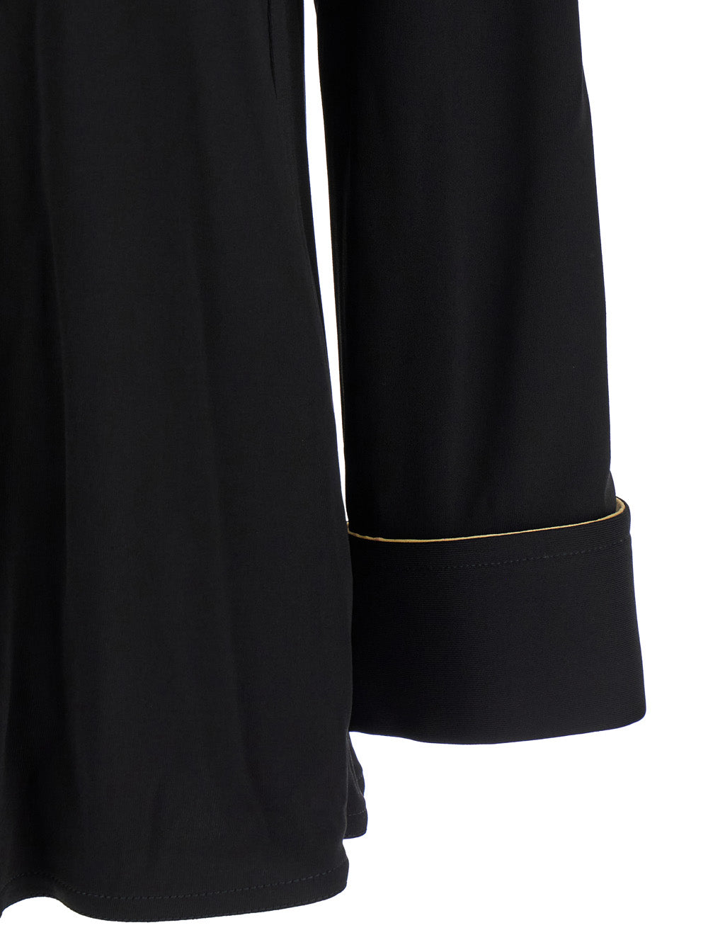 Bottega Veneta Women Black Shirt With Notebook Cuffs In Viscose Woman by Luosophy