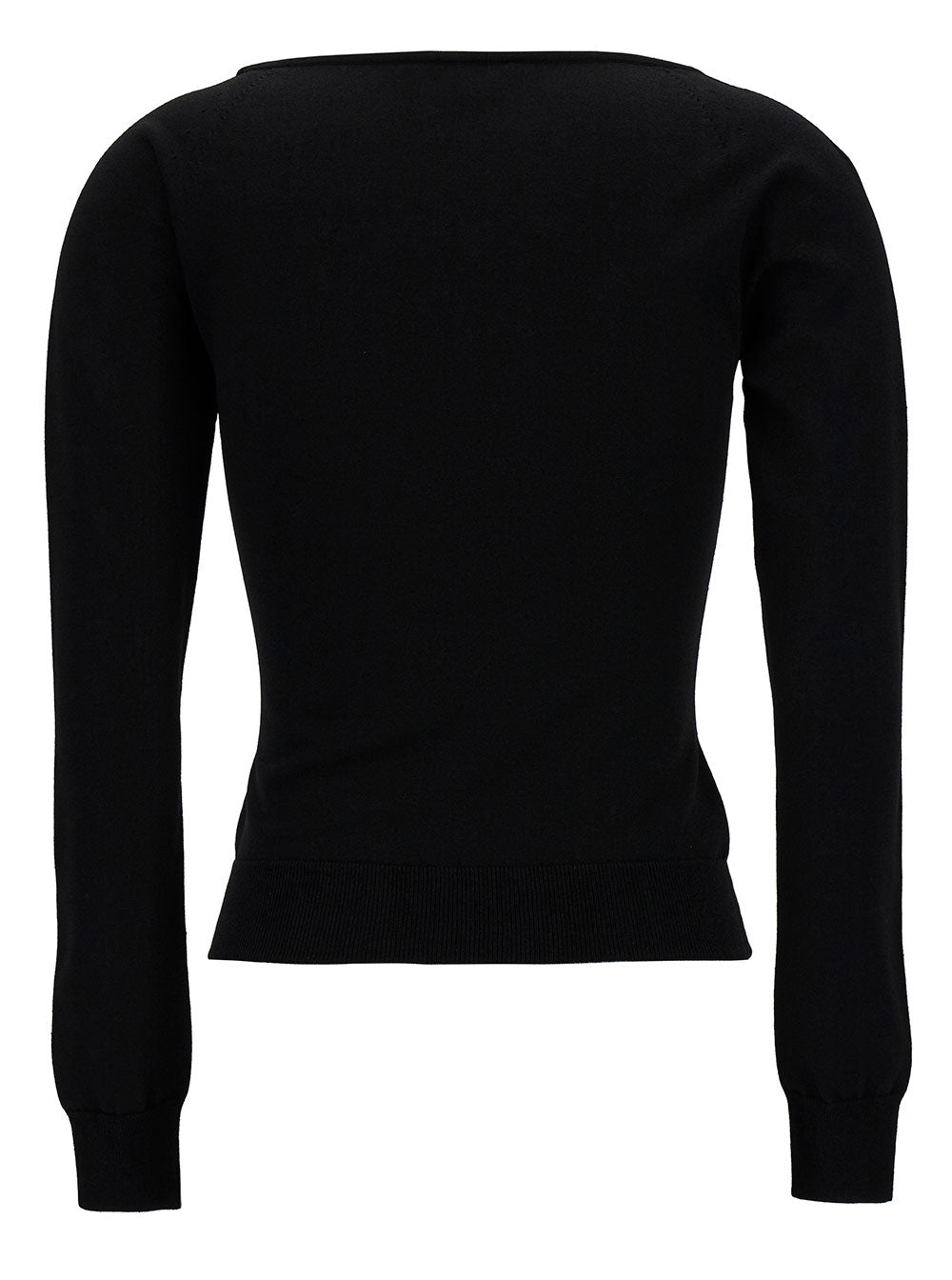 Alexander Mcqueen Women Black Top With Square Neckline In Viscose Blend Woman by Luosophy