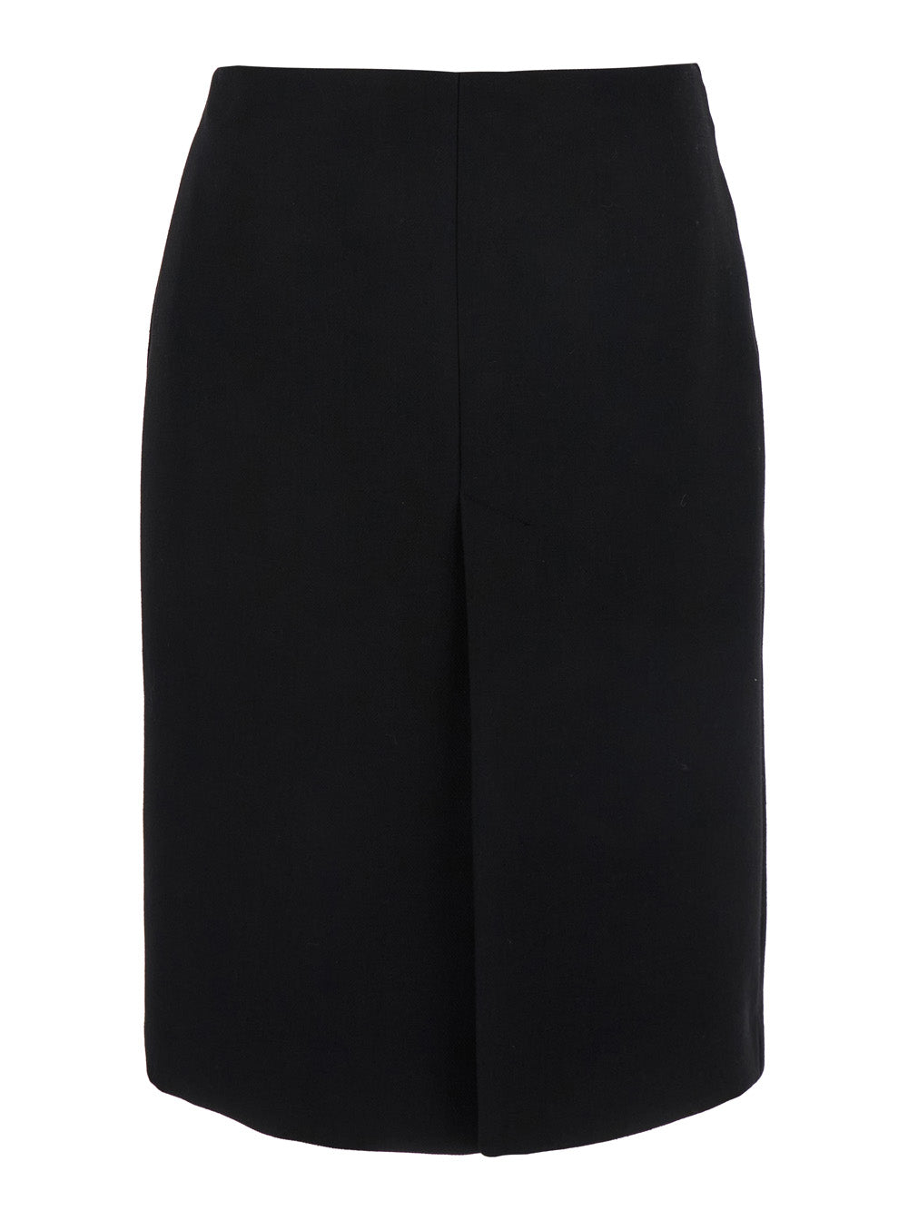 Gucci Women Black High Waist Skirt With Logo Lettering On Waist And Zip Puller In Wool Woman