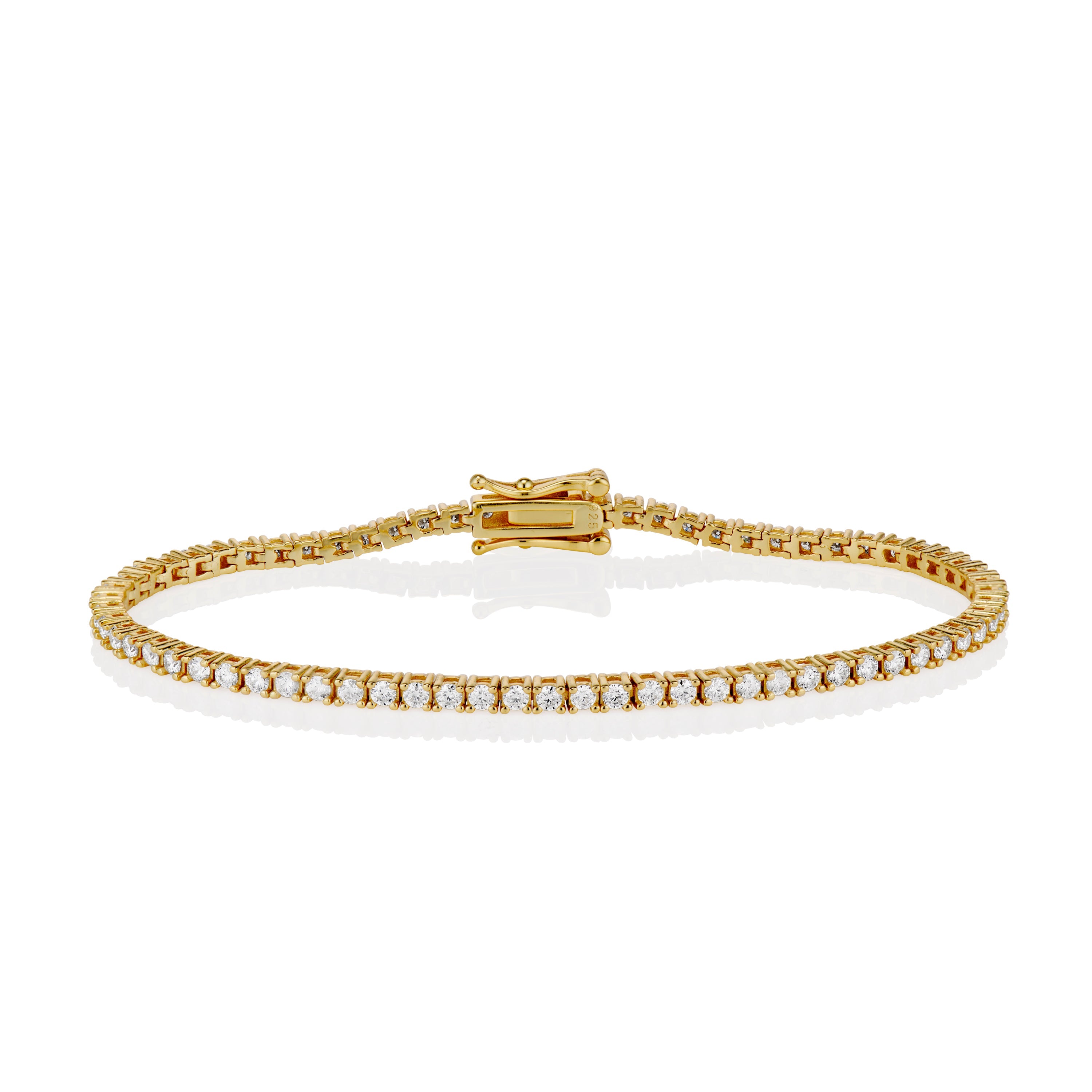 2mm Moissanite Tennis Bracelet in Yellow Gold by Jayco Jewelry