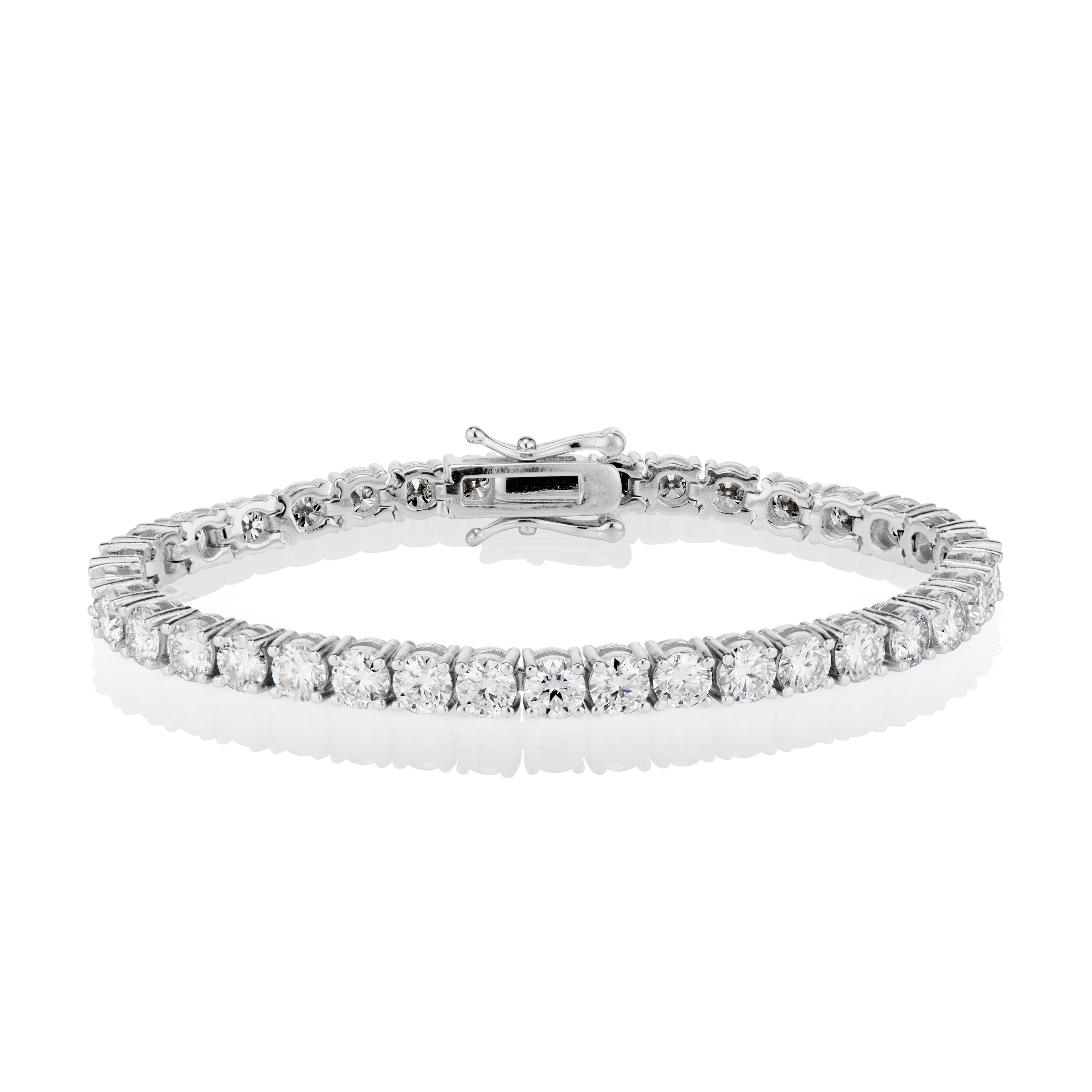 4MM Moissanite Tennis Bracelet in Solid 925 Silver by Jayco Jewelry