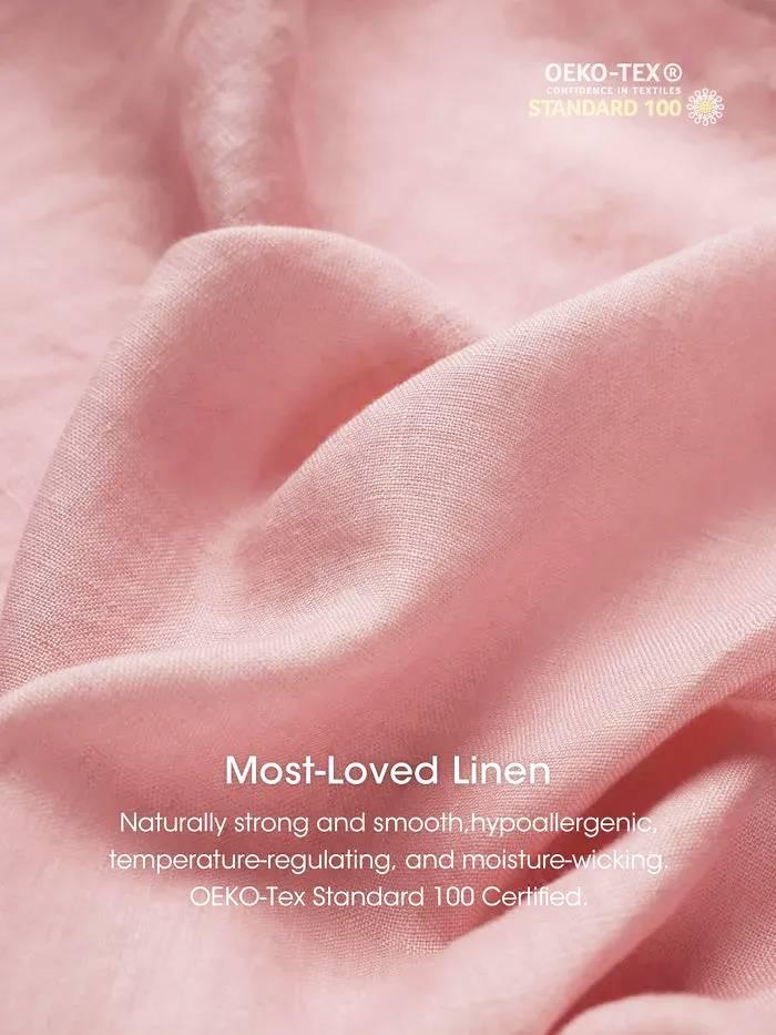 100% Linen Loose Fit Button Waist Gathered Midi Dress LUNA DestGlow