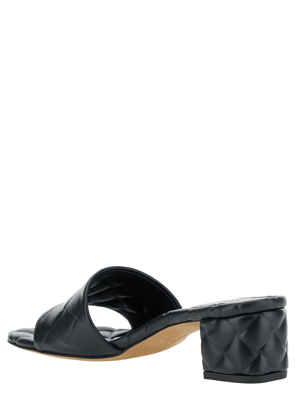 Bottega Veneta Women Black Mules With Intreccio Motif In Leather Woman by Luosophy