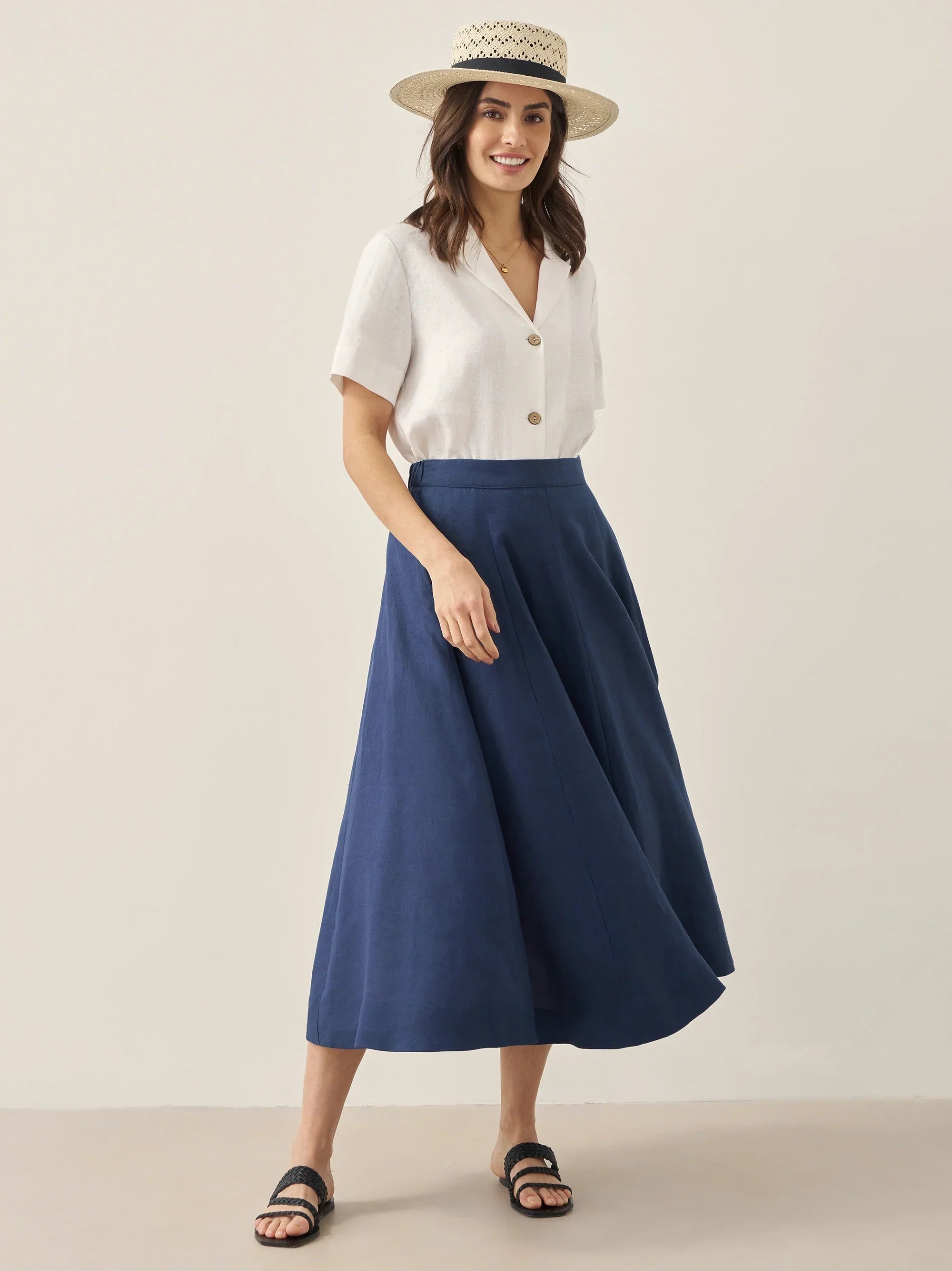 100% Linen Button-Up Short Sleeve Shirt ORENDA by LINTICO
