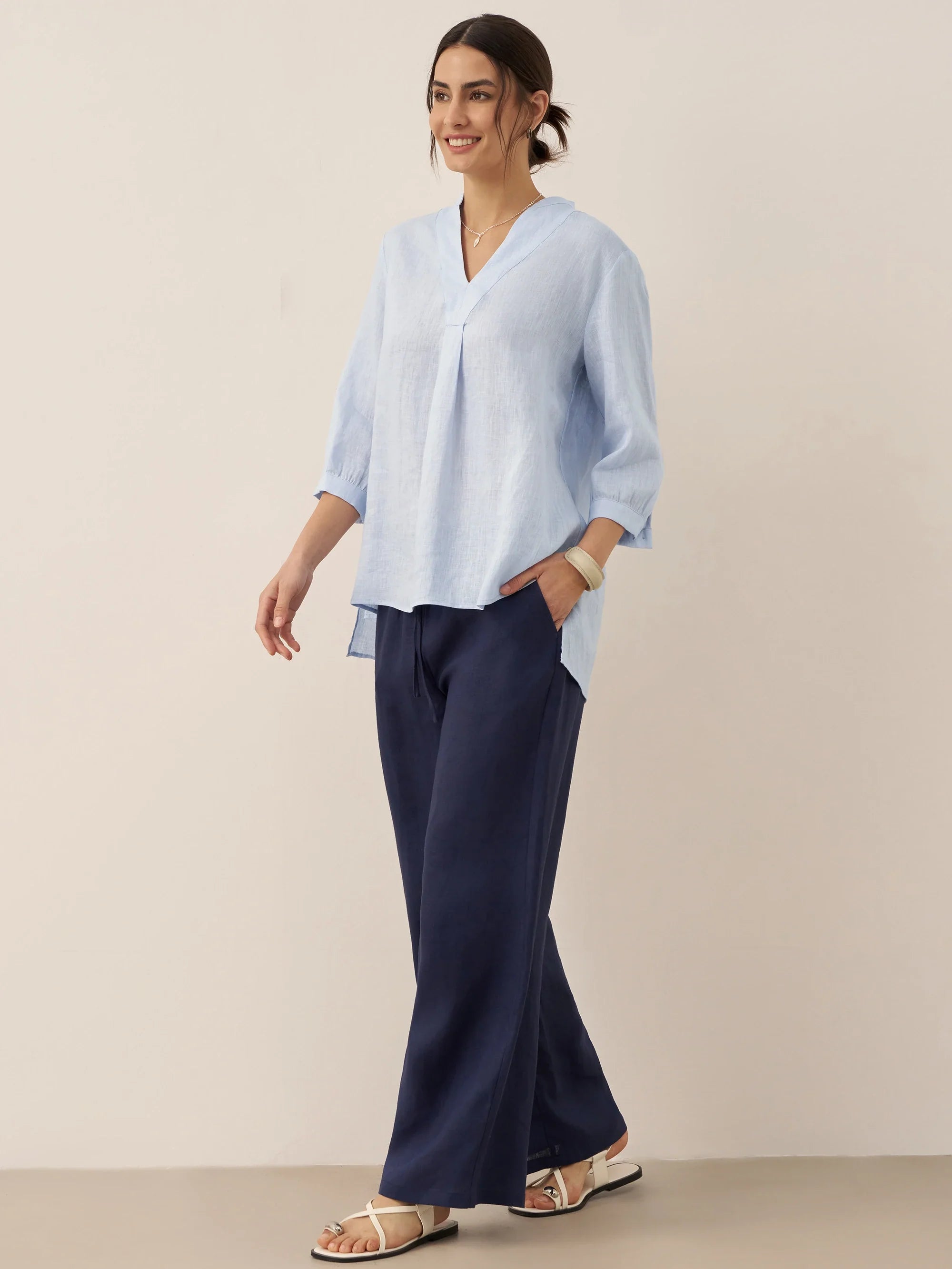 100% Linen Classic Pants LYON DestGlow