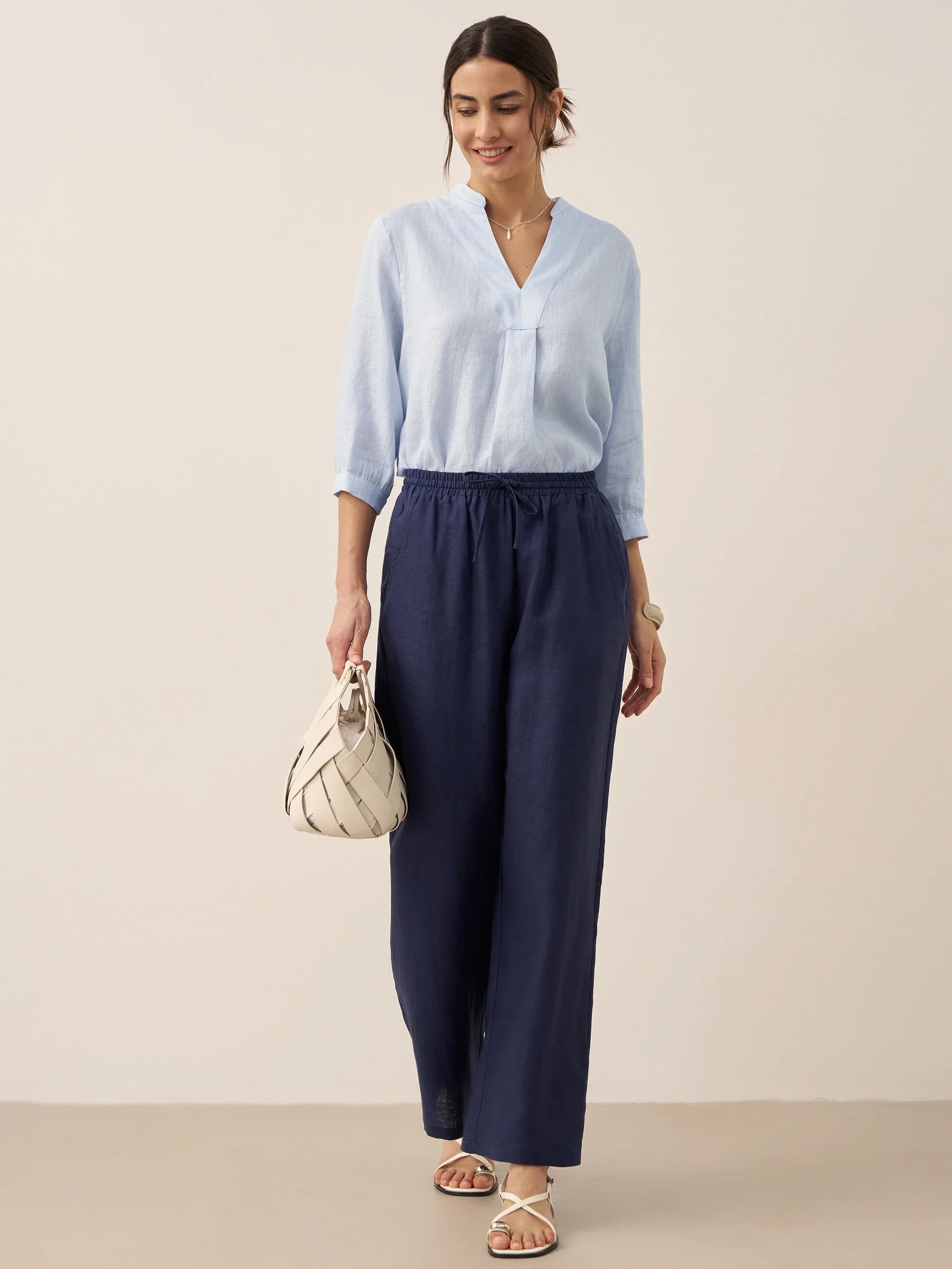 100% Linen Classic Pants LYON DestGlow