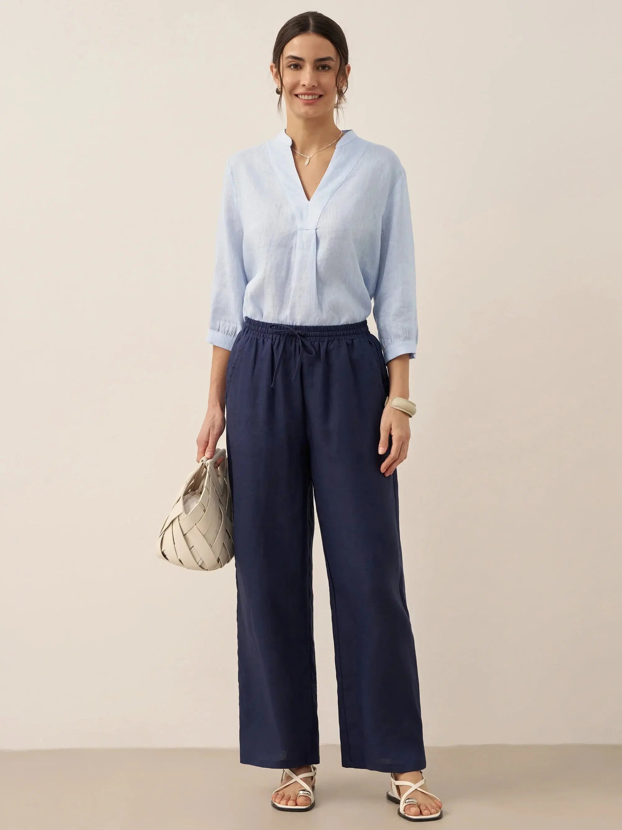 100% Linen Classic Pants LYON DestGlow