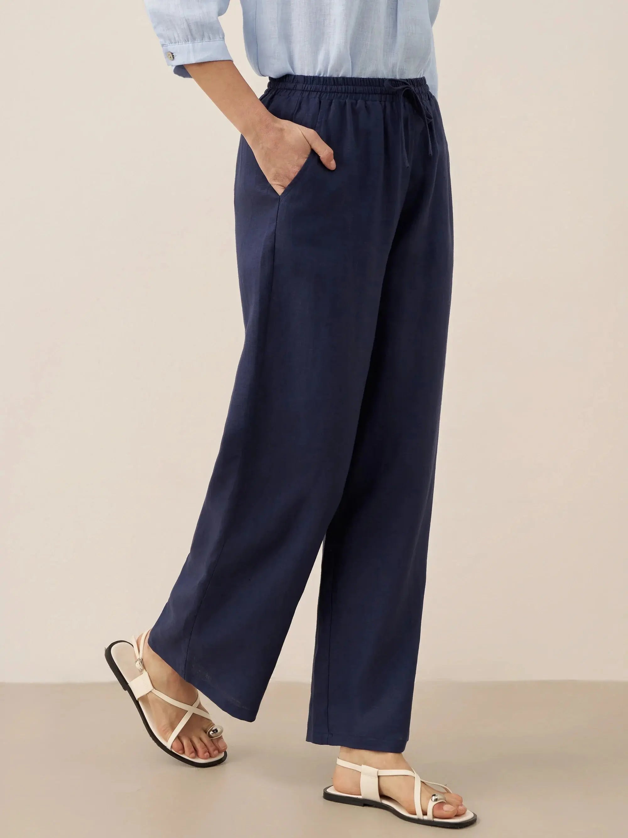 100% Linen Classic Pants LYON DestGlow