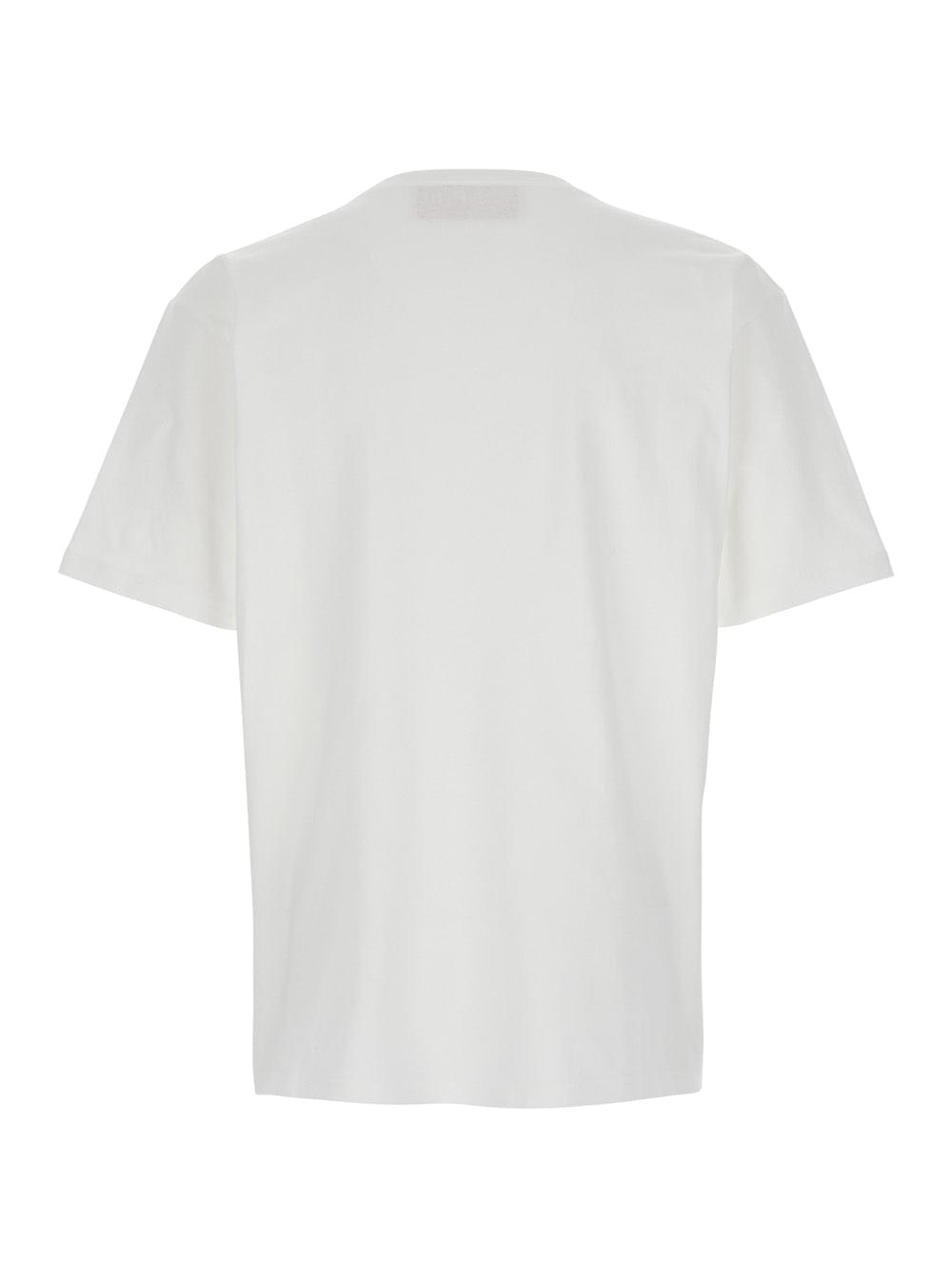 Valentino men chez white crewneck t-shirt with maxi logo print on the