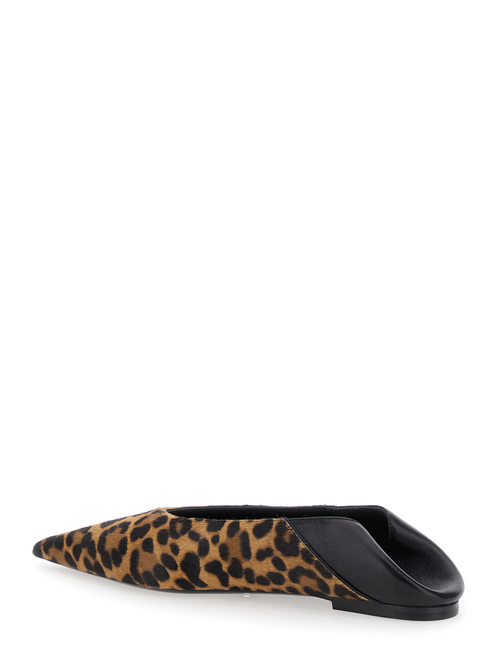 Saint Laurent Women Brown Ballerinas With Leopard Motif And Foldable Buttress In Fabric Woman by Luosophy